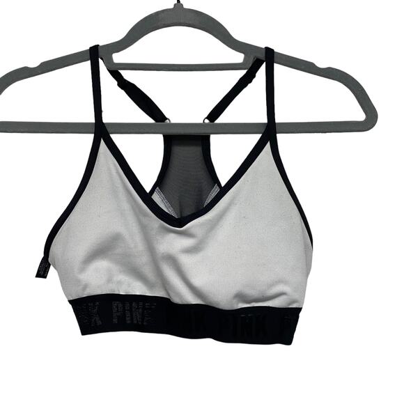 Victorias Secret PINK Womens Size S Grey Black Sports Bra - Picture 2 of 6